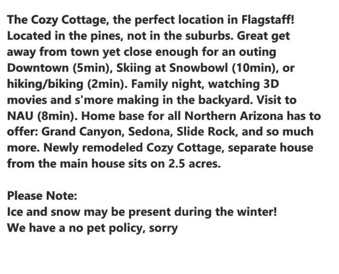 The Cozy Cottage Flagstaff Ngoại thất bức ảnh